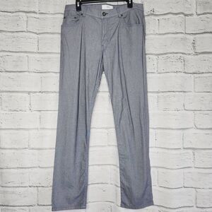 Brax Mens Navy Cooper Fancy Regular Fit Microprint Straight Leg Pants Size 35/32